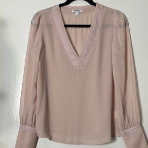 Express Women's Blush V-Neck Blouse